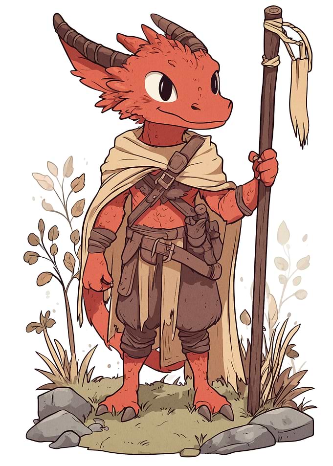 Red Dragonborn Adventurer