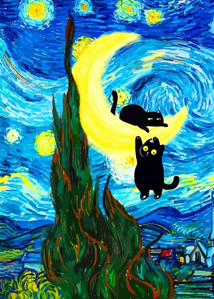 Starry Night Cats