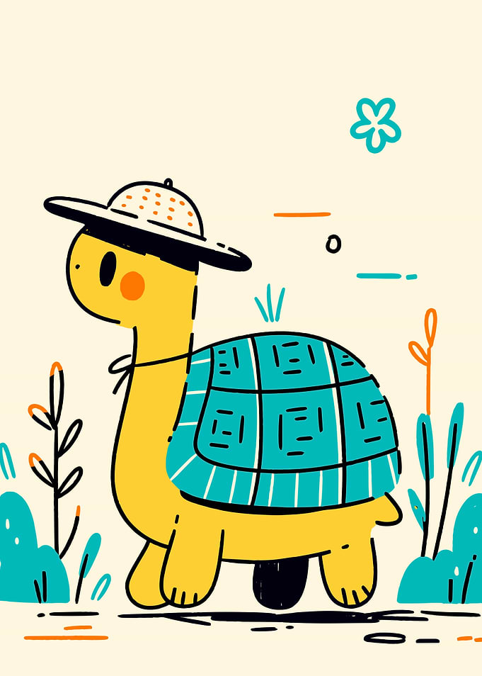 Cute Turtle in a Hat