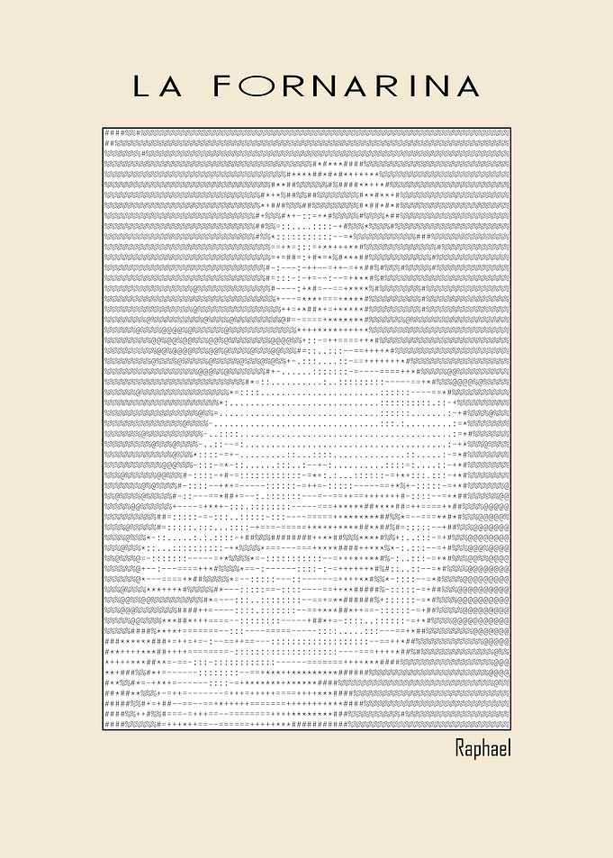 La Fornarina by Raphael (Ascii art)