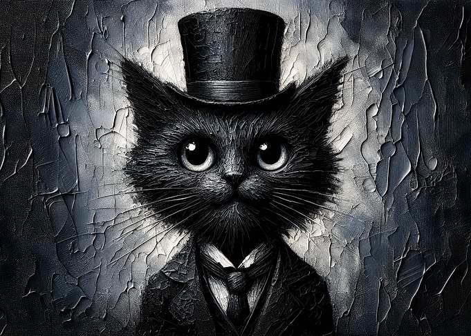 Black Cat in Top Hat
