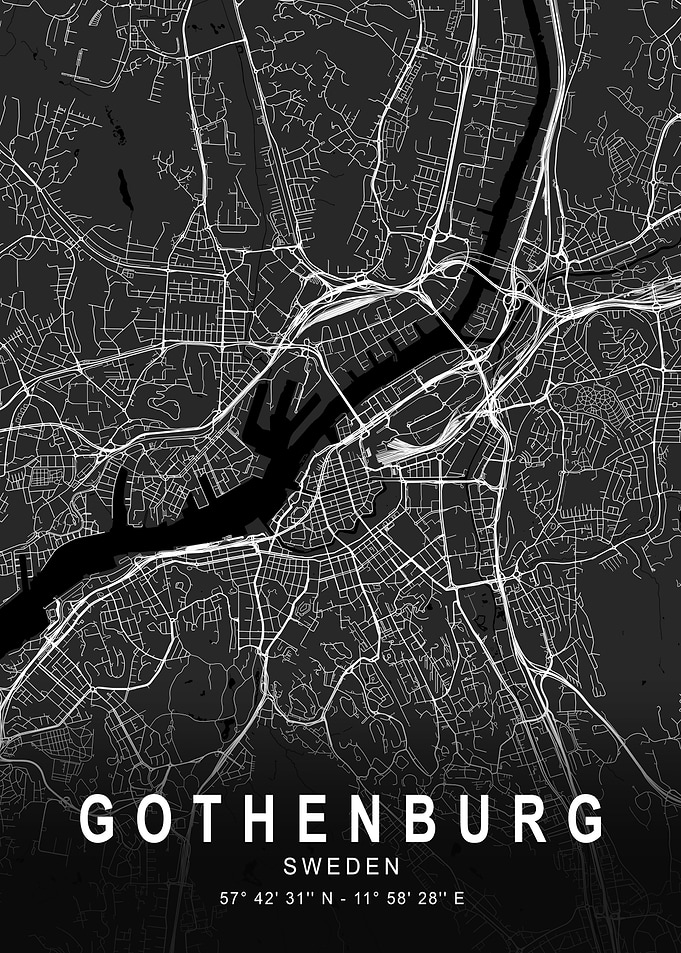 Gothenburg Dark Map
