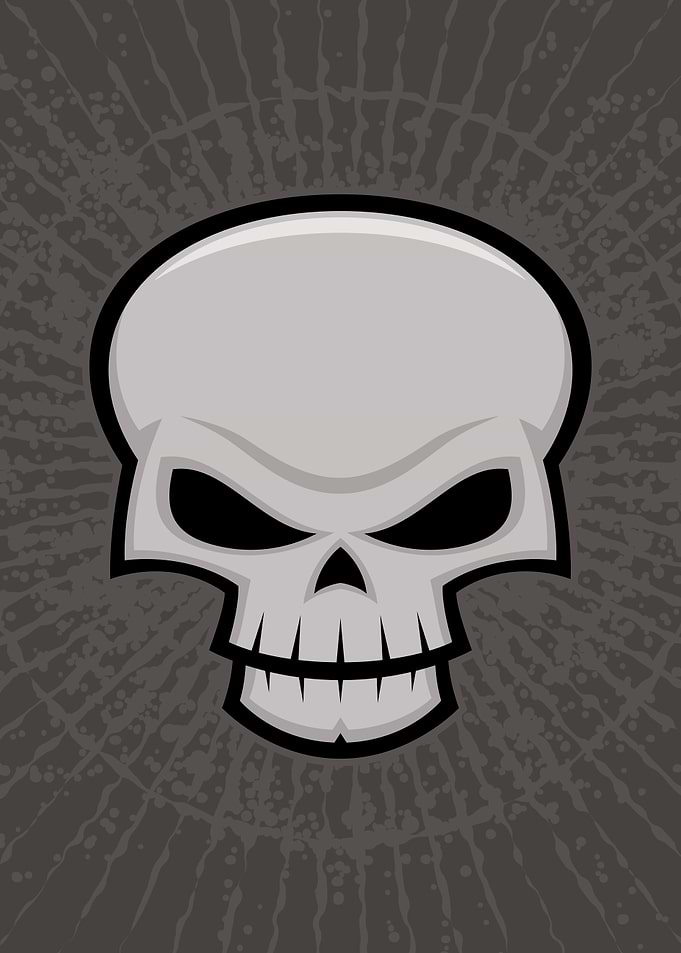 Evil Cartoon Skull Illustration