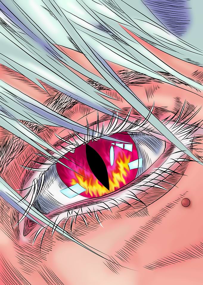 Anime Eye with Fire