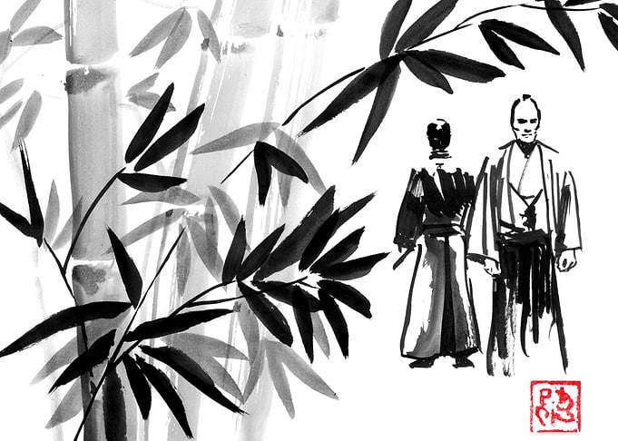 Samurai in Bamboo Forest