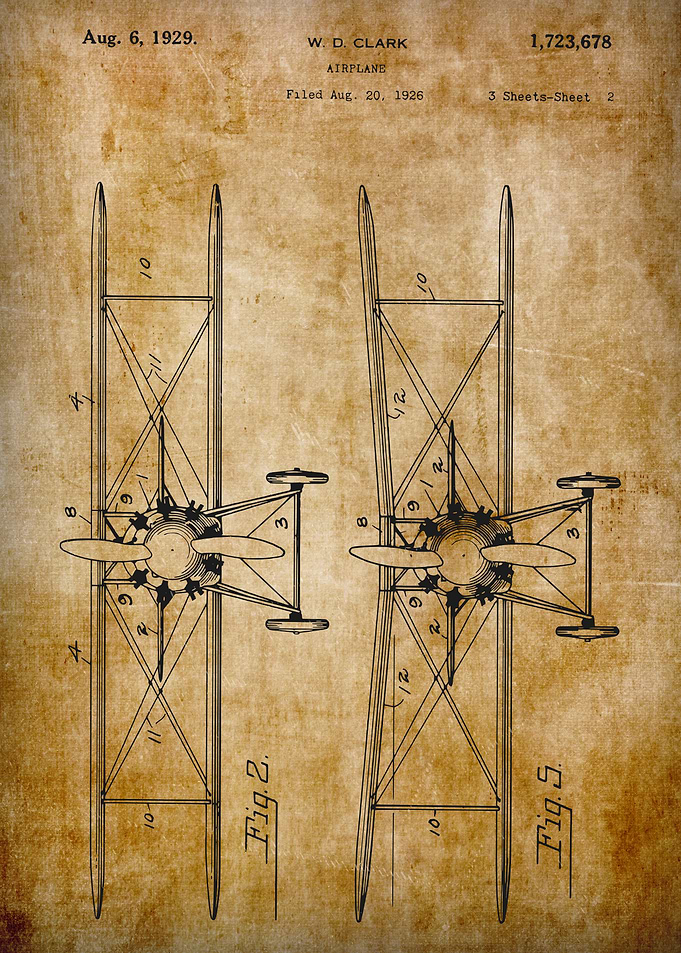 Airplane Patent - W. D. Clark - August 20, 1926 shet 2