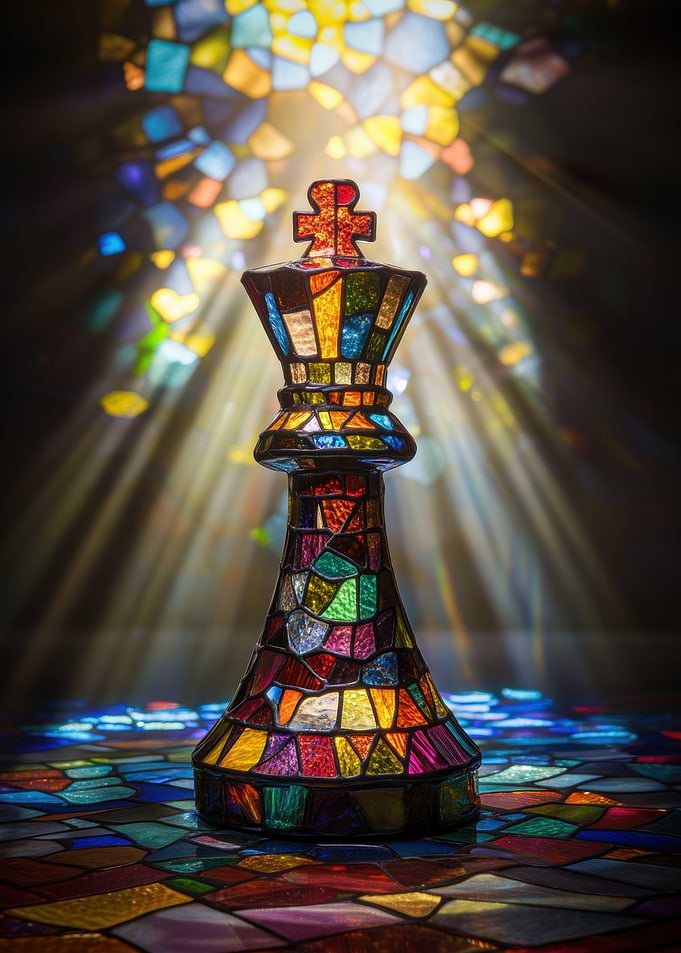 Stained Glass Chess King