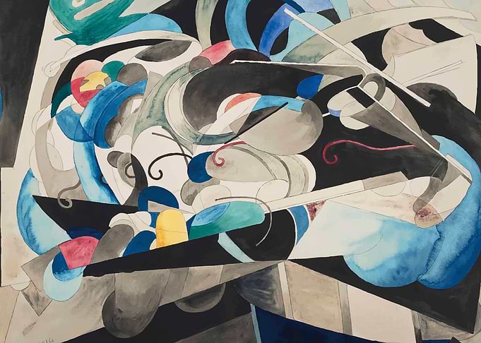 Abstract Watercolor Composition Francis Picabia