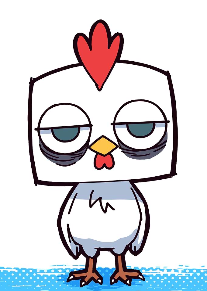 Tired Cartoon Chicken