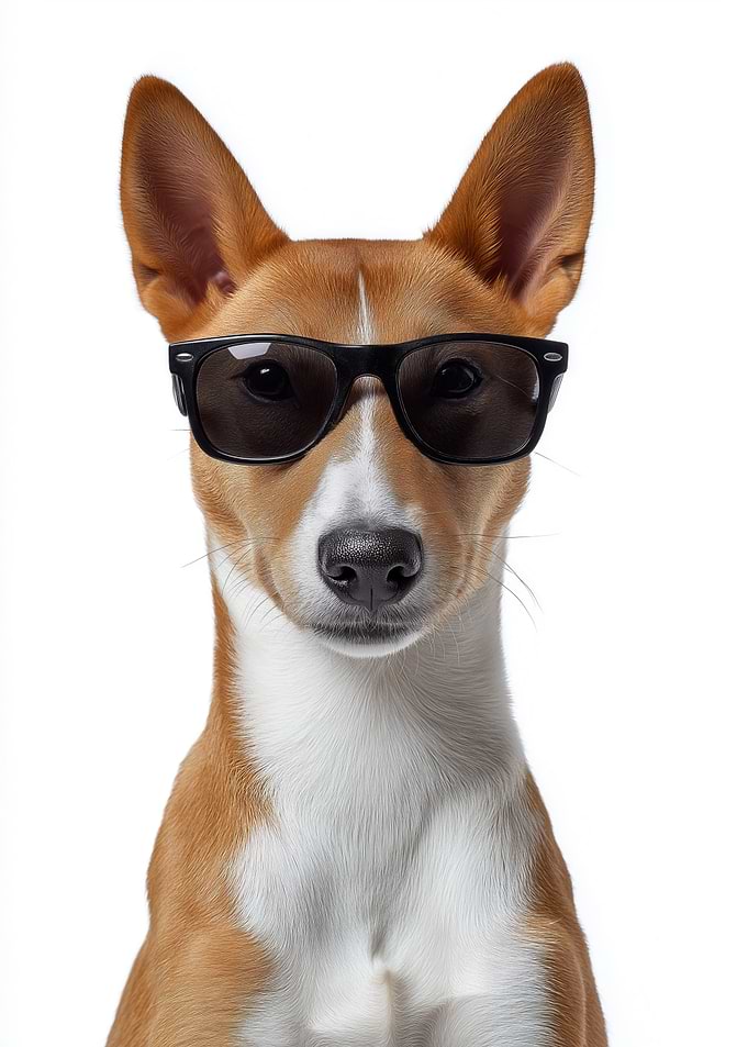 Cool Basenji Dog Wearing Sunglasses