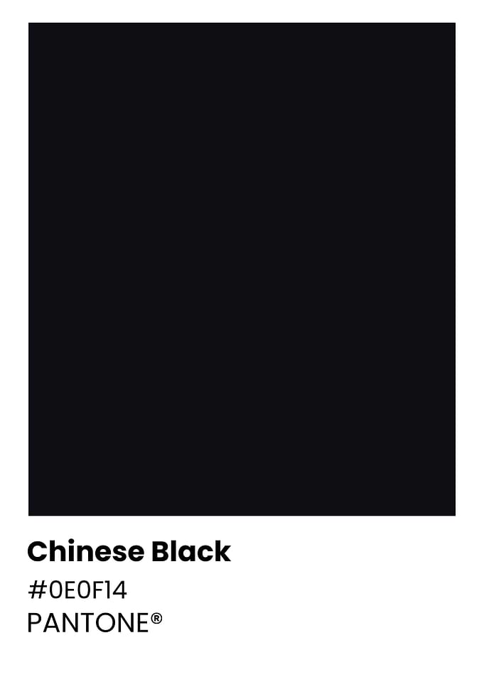 Pantone Chinese Black Color