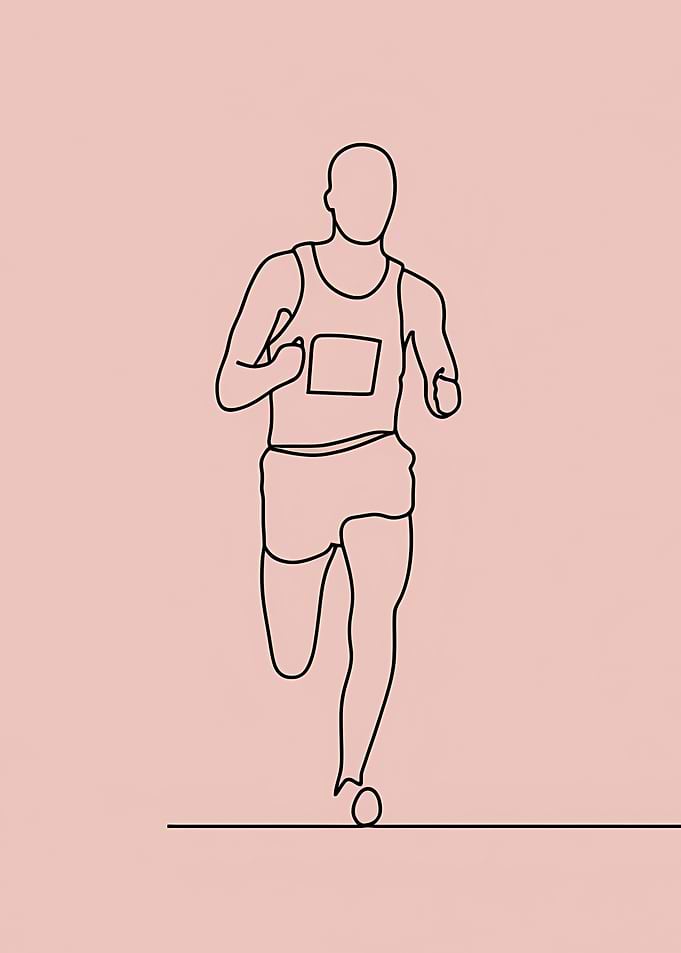 Marathon Runner Minimalist Line Art