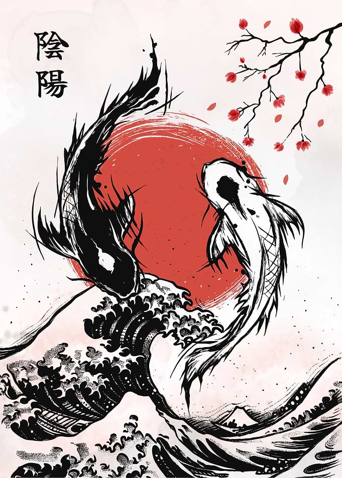 Koi Fish Great Wave