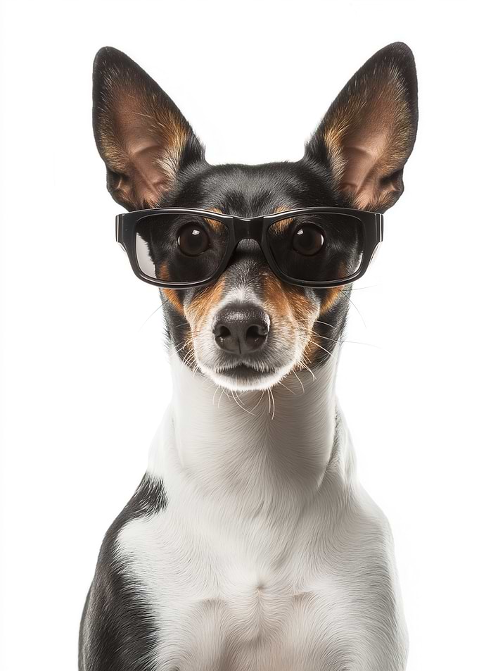 Cool Rat Terrier Dog Wearing Sunglasses