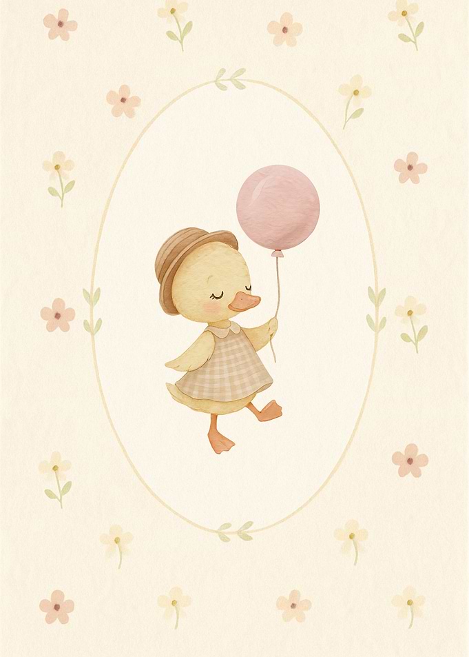Cute Duckling with Balloon