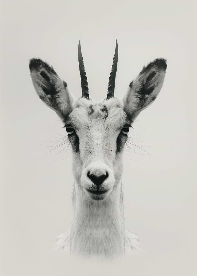 Black and White Gazelle Portrait