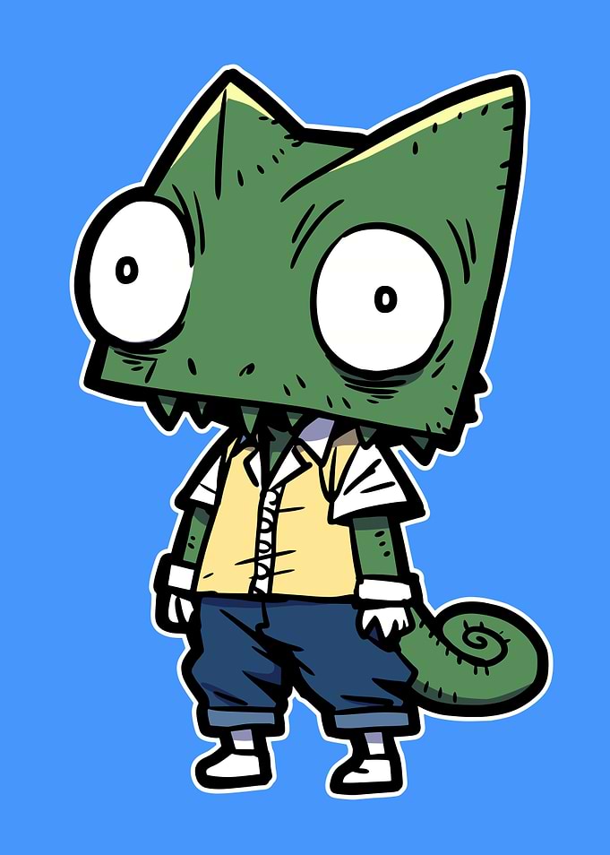 Chameleon Character Illustration