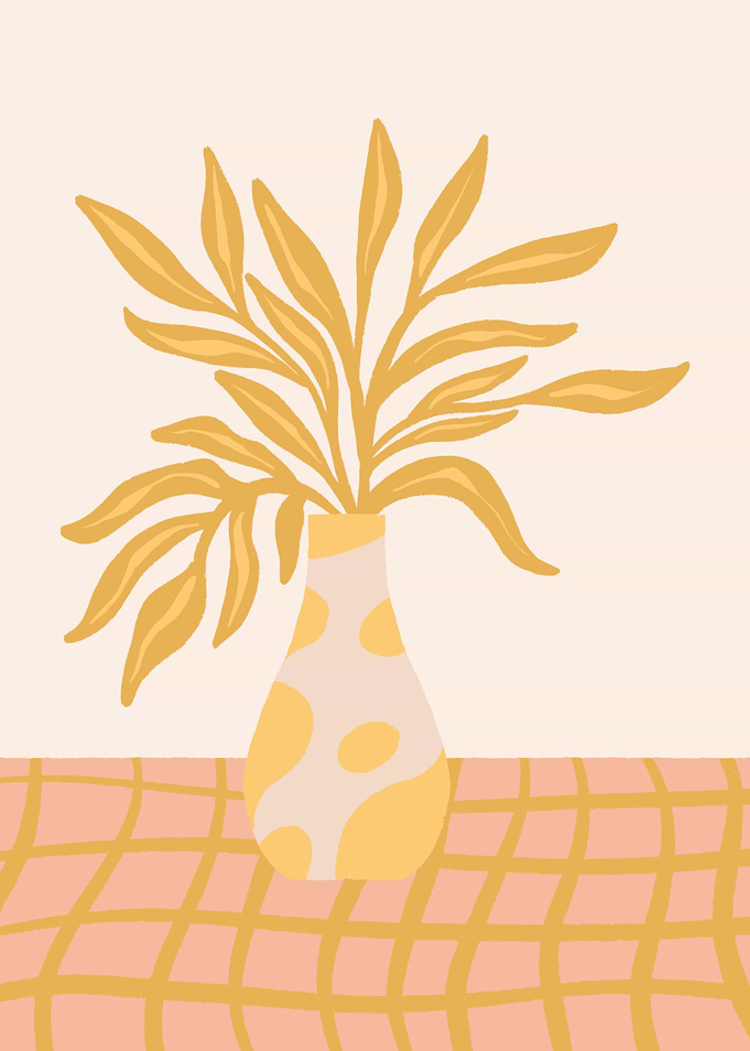 Yellow Floral Vase