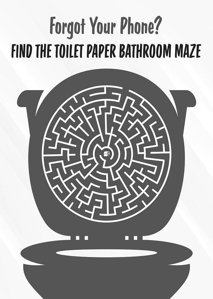 Bathroom Maze Game Sign
