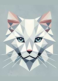Geometric Cat – Minimalist Low Poly Portrait for Modern Interiors