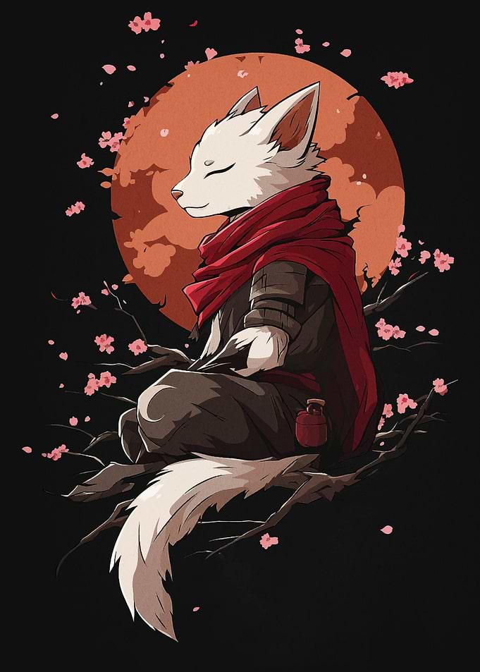 White Fox in Red Cloak