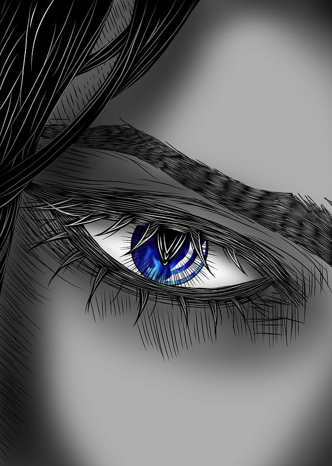 Blue Eye Anime Art
