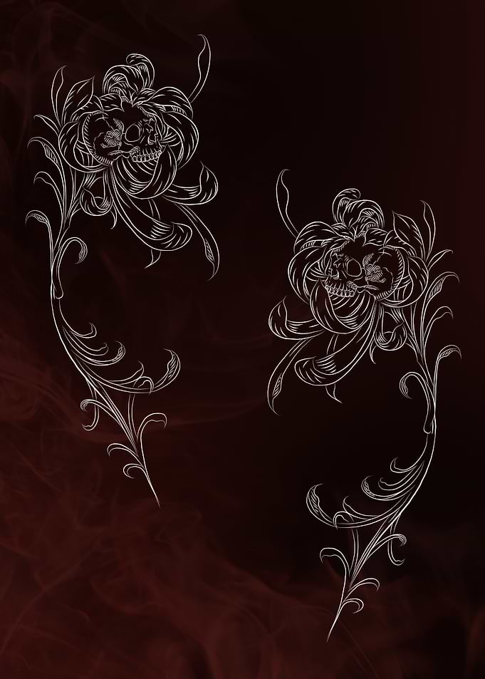 Skull Flower Tattoo