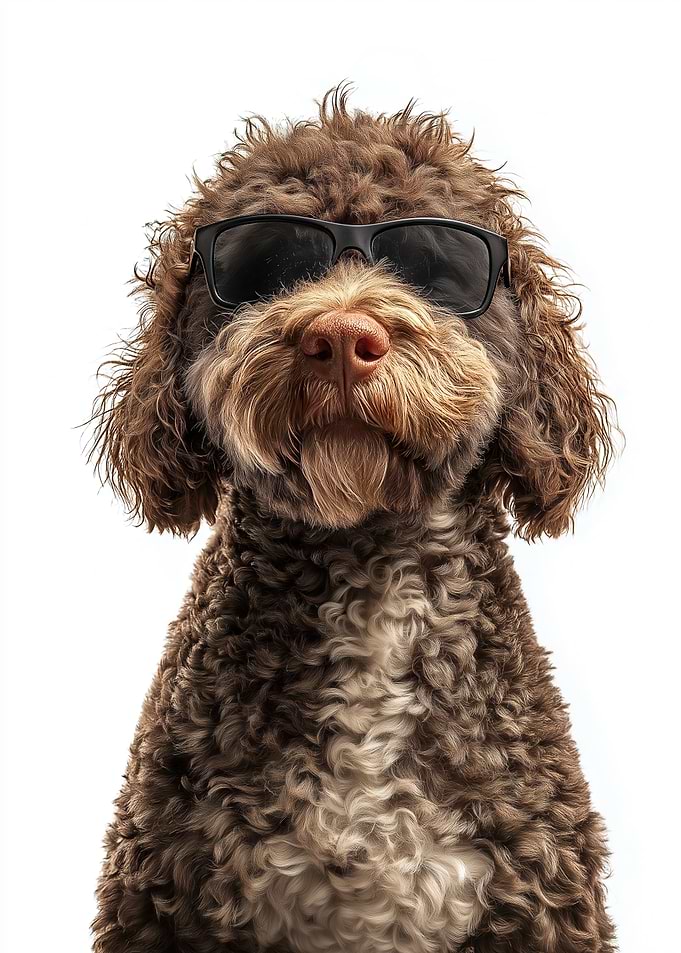 Lagotto Romagnolo Dog Wearing Sunglasses