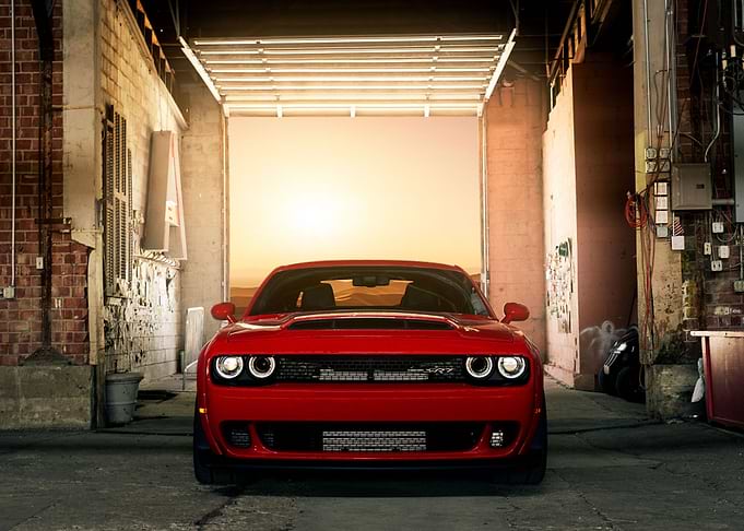 Red Dodge Challenger SRT