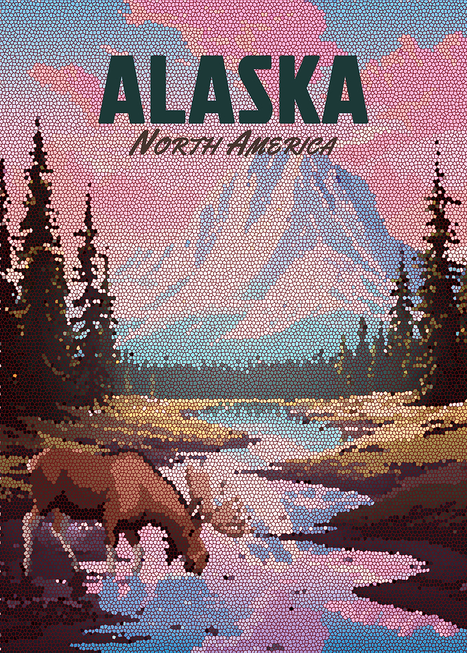 Alaska Moose Poster Mosaic