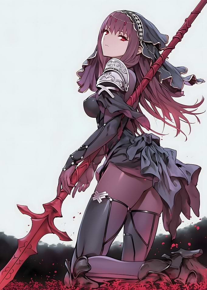 Anime Female Warrior with Spear