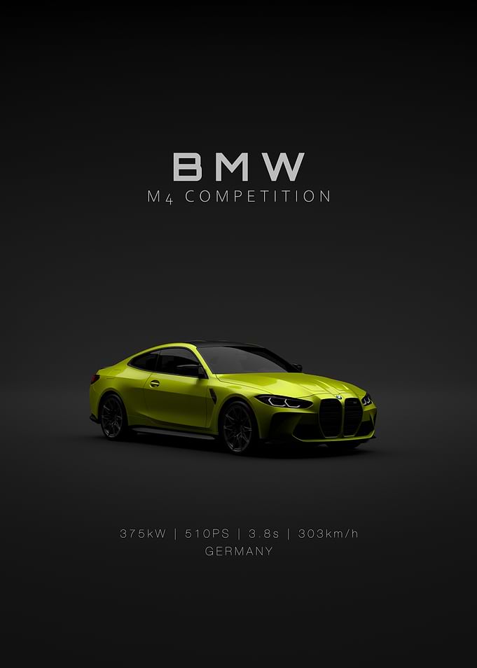 Front BMW M4 G82 2021 Yellow Specs