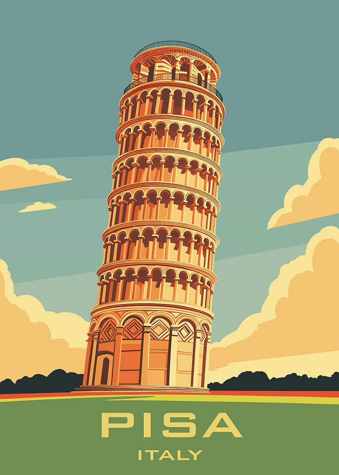 Leaning Tower of Pisa Italy Poster