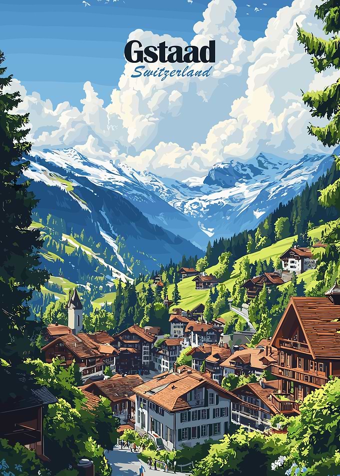 Gstaad Switzerland Mountain Village