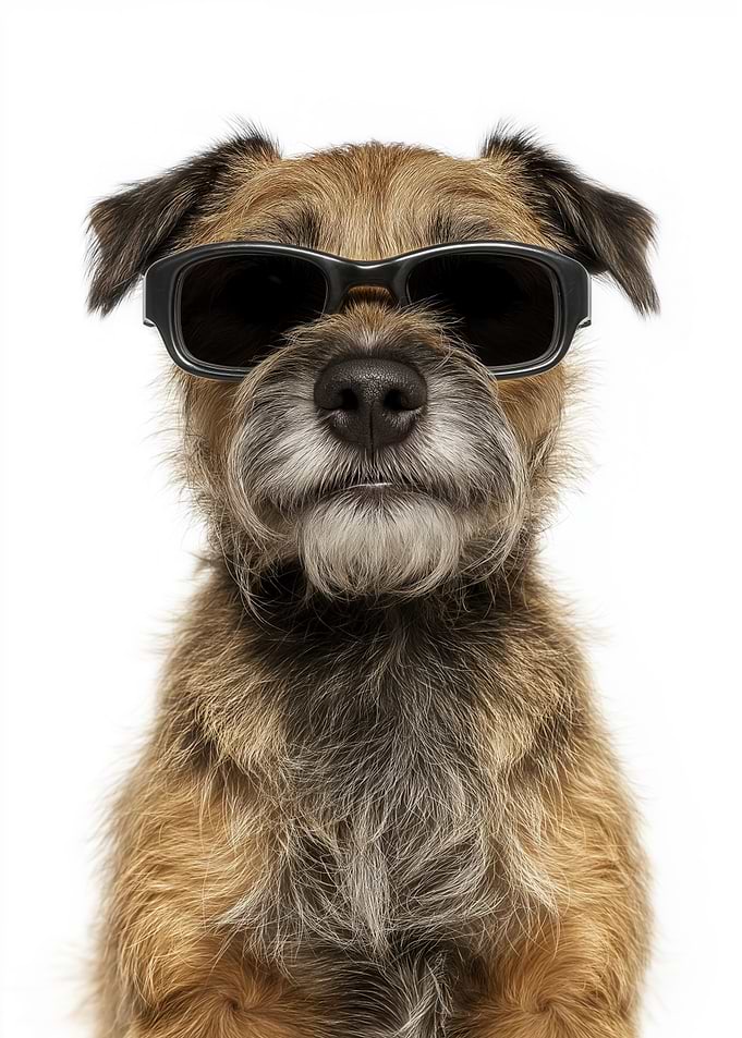 Cool Border Terrier Dog in Sunglasses