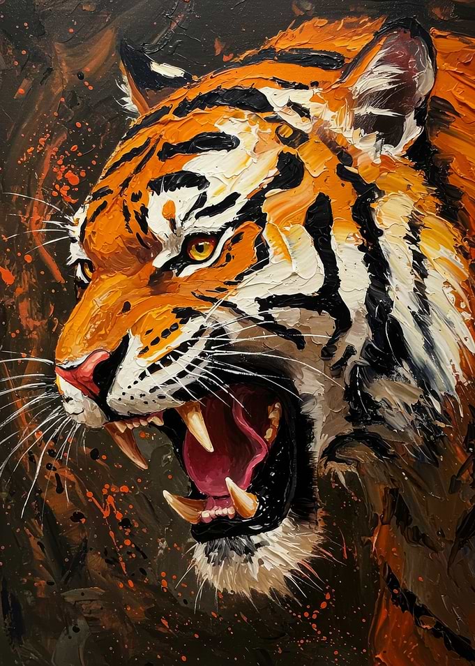 Roaring Tiger Painting
