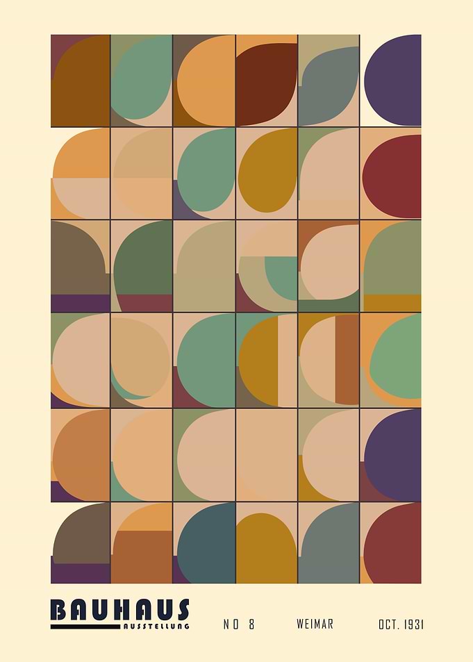 Bauhaus Geometric Earth Tone Tile