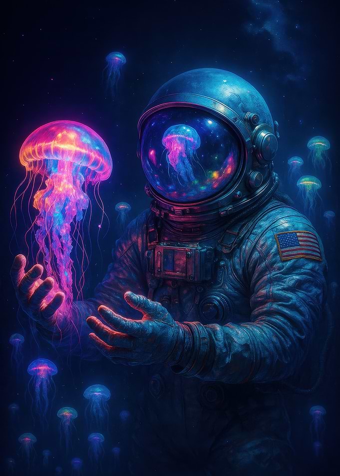 Astronaut and Jellyfish