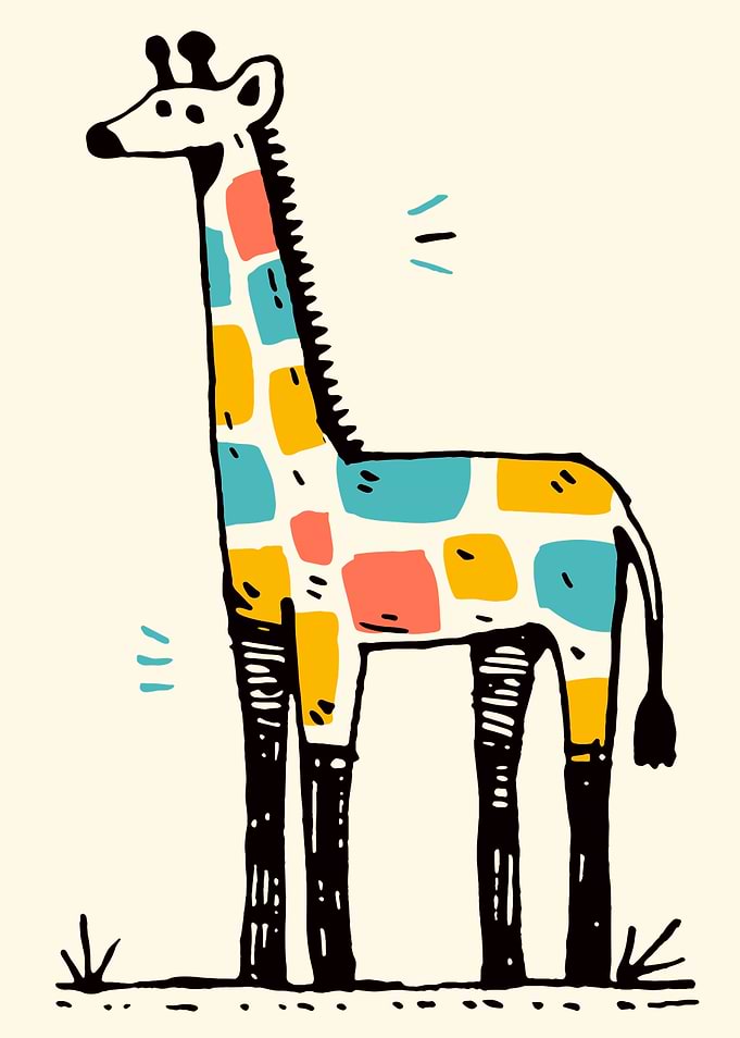 Colorful Giraffe Illustration