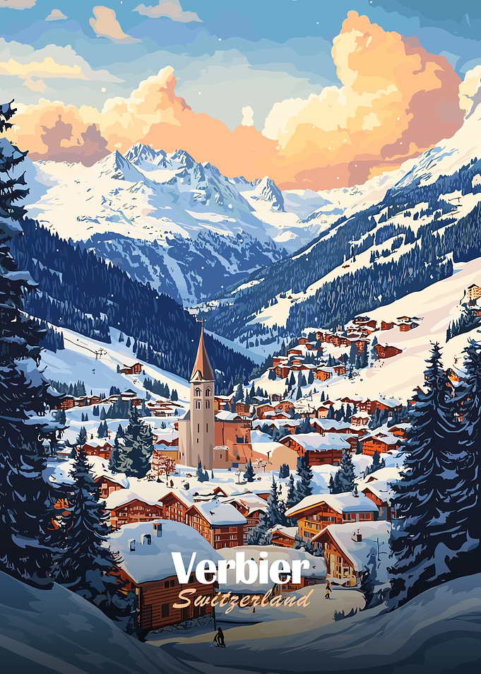 Verbier Switzerland Winter Landscape