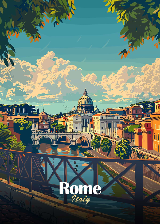 Rome Cityscape Poster