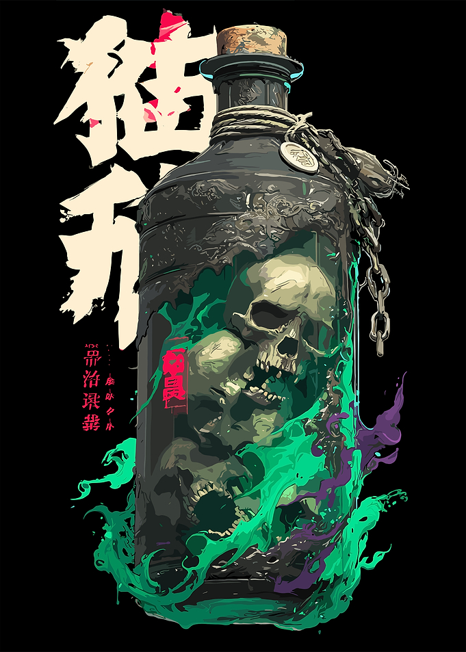 Skull in Bottle