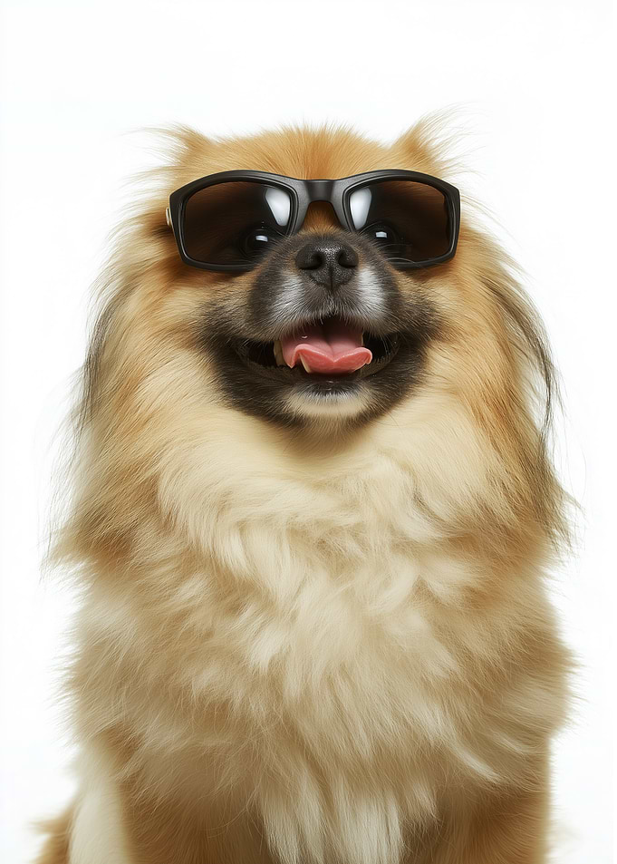 Cool Pekingese Dog Wearing Sunglasses