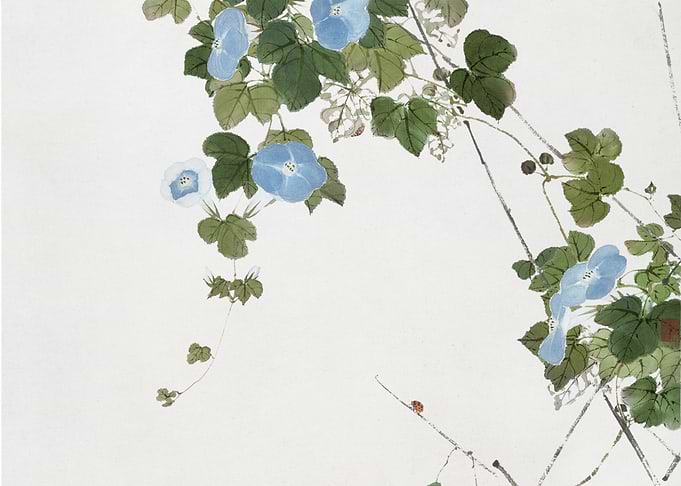 Blue Flowers and Vines