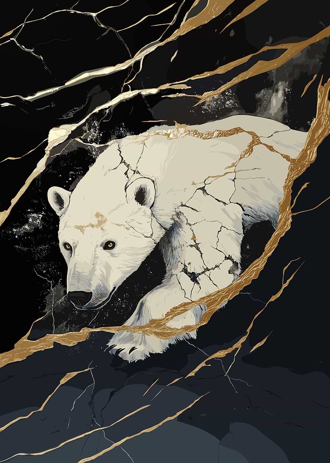 Polar Bear Breaking Thru