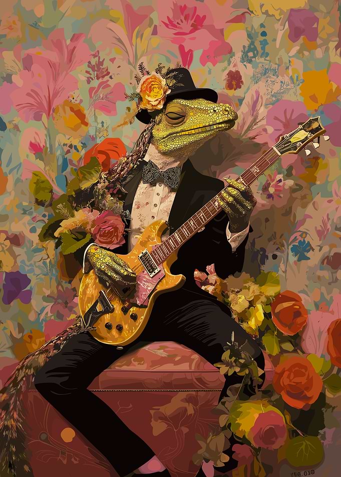 Tuxedo Lizard Guitarist