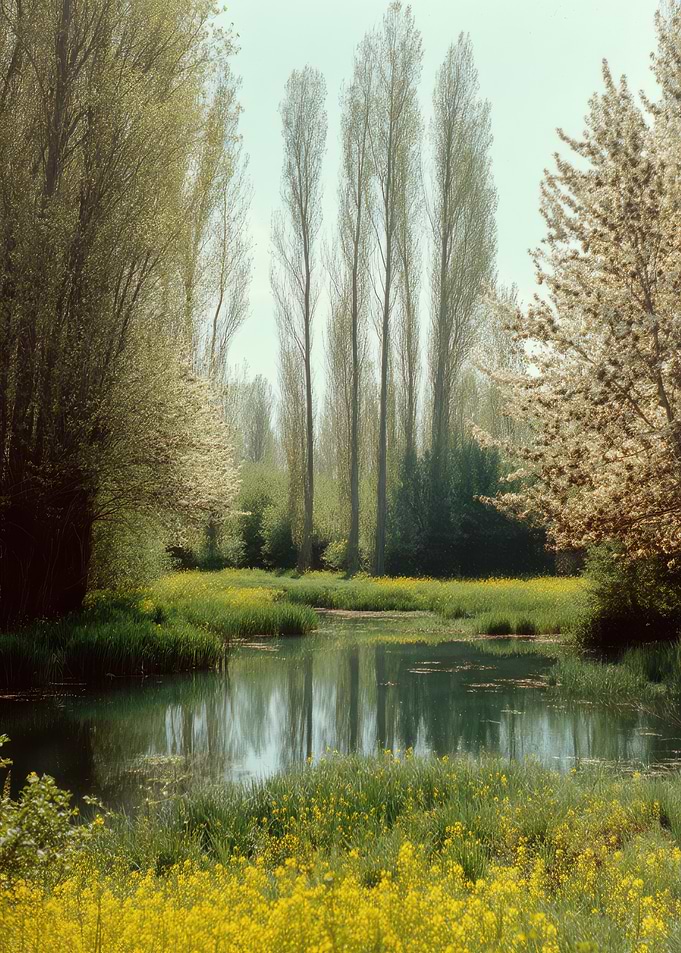 Serene Pond in Spring