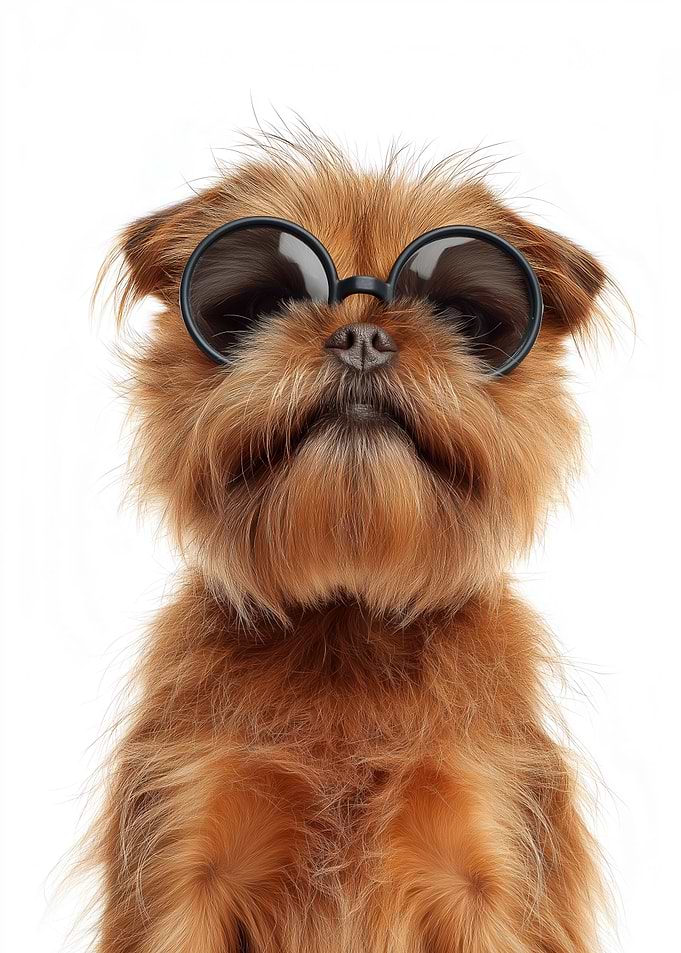 Cool Brussels Griffon Dog Wearing Sunglasses
