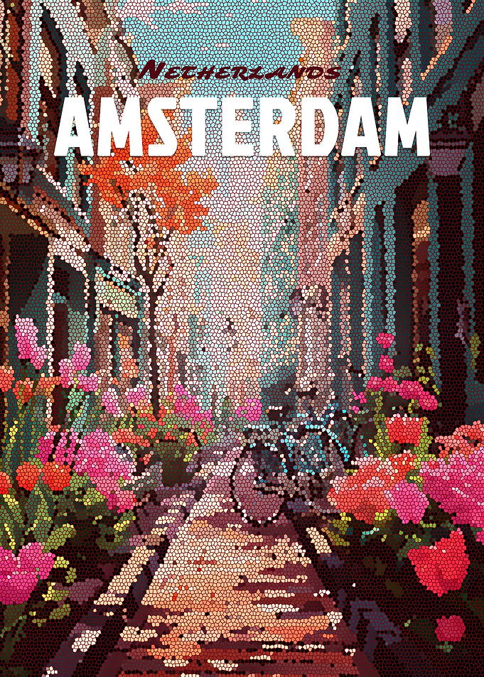 Amsterdam Street Mosaic Poster