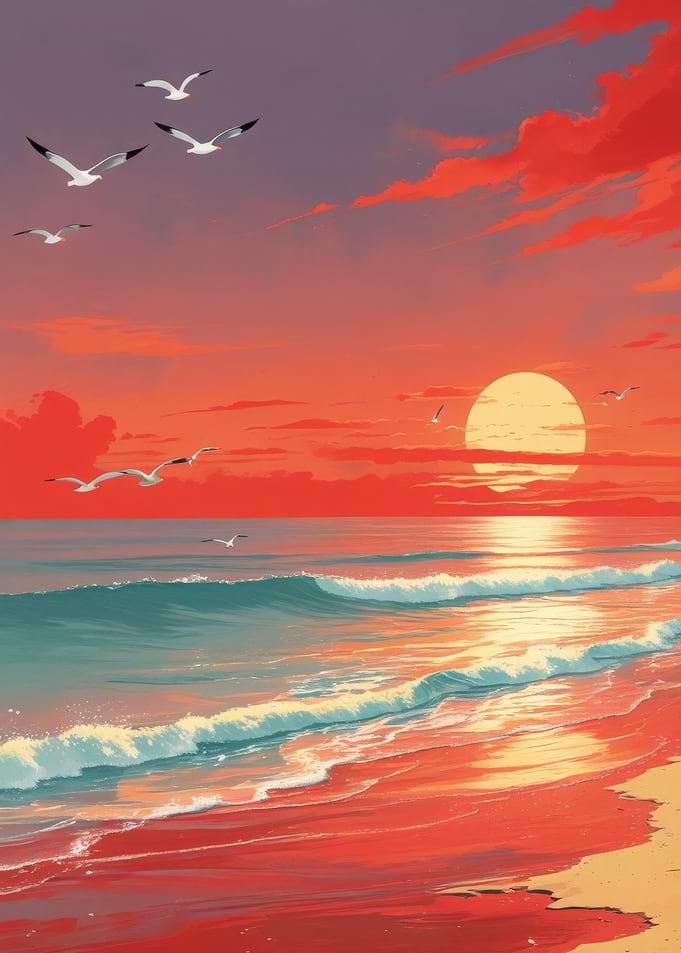 Sunset Beach Scene